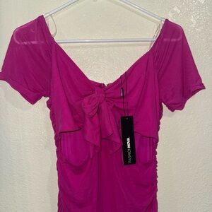 Fashion Nova Fuchsia mesh dress